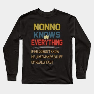 Nonno knows everything..fathers day gift Long Sleeve T-Shirt